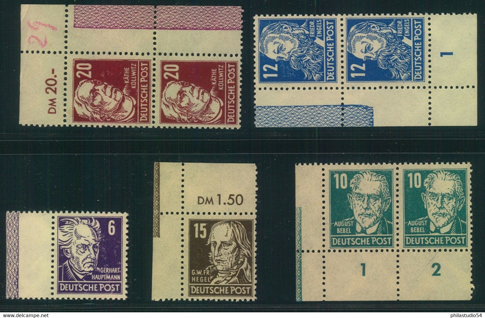 1948, Kleins Lot Postfrische Marken Mit Randleisten - Other & Unclassified