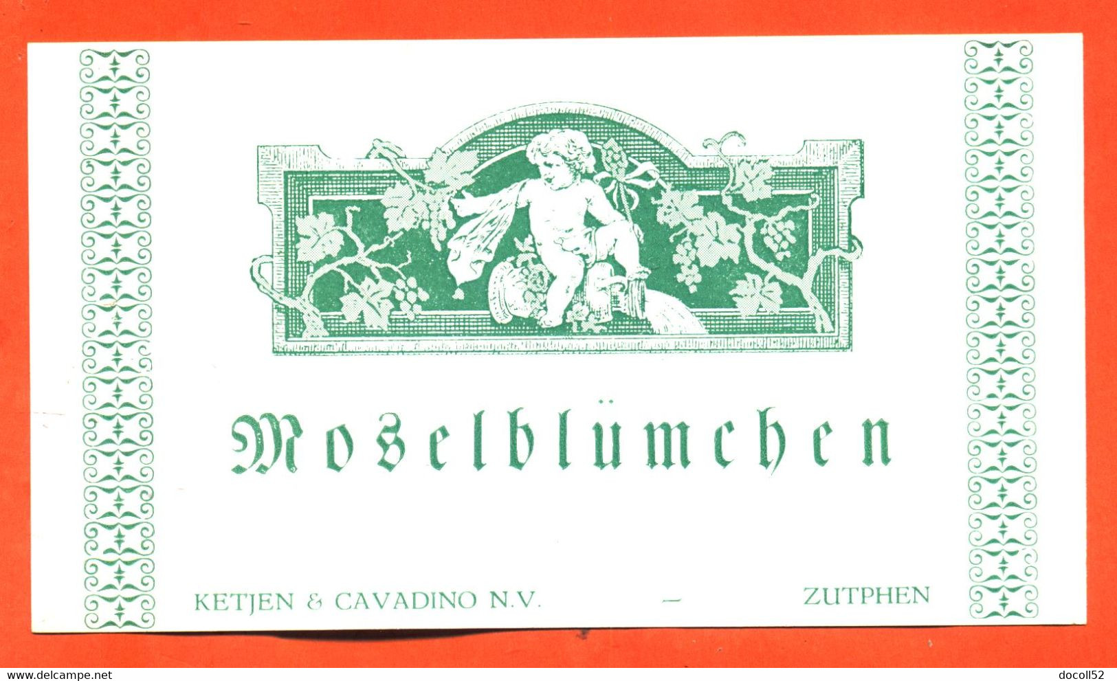 étiquette Ancienne De Vin De La Moselle Luxembourgeoisemoselblumchen - 75 Cl - Angelot - Vin De Pays D'Oc