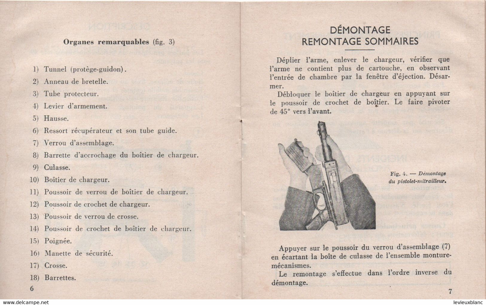 Guide Technique Sommaire Du Pistolet8 Mitrailleur De 9 Mm Modèle 1949  N°2106 EMA/ARMET/ 1964     VPN366 - Dokumente