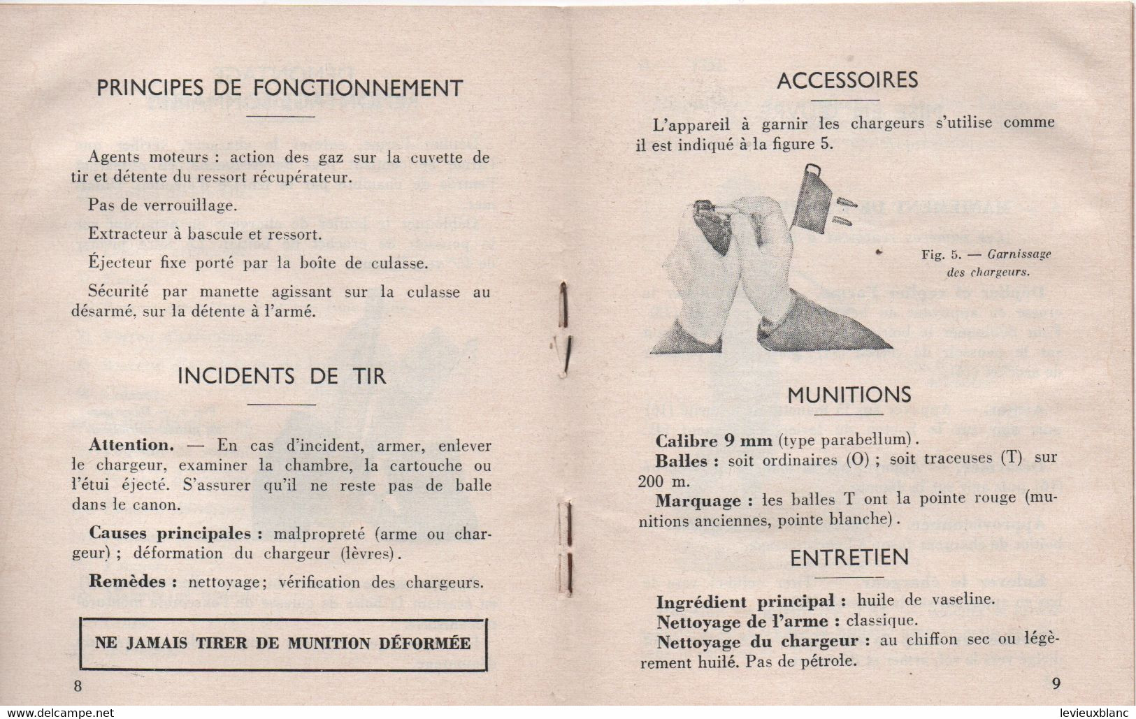 Guide Technique Sommaire Du Pistolet8 Mitrailleur De 9 Mm Modèle 1949  N°2106 EMA/ARMET/ 1964     VPN366 - Dokumente