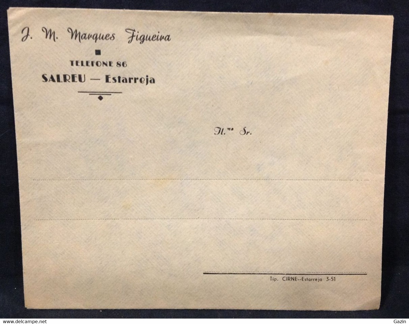 C2/11 - Envelope Comercial - J.M.Marques Figueira -  Salreu - Estarreja - Aveiro