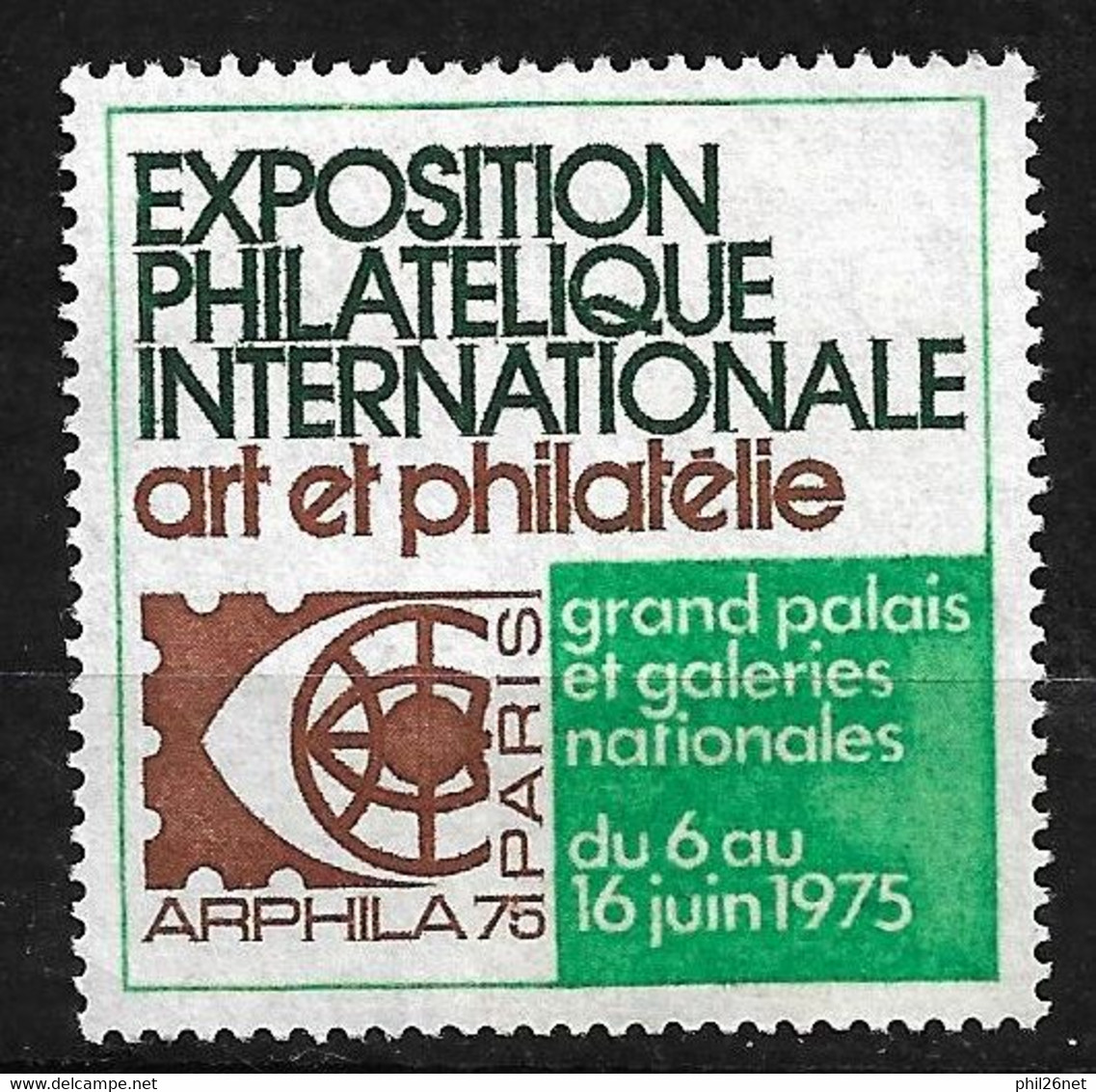 France  Vignette Arphila  1975     Neuf *  *  B/ TB    Voir Scans  - Expositions Philatéliques