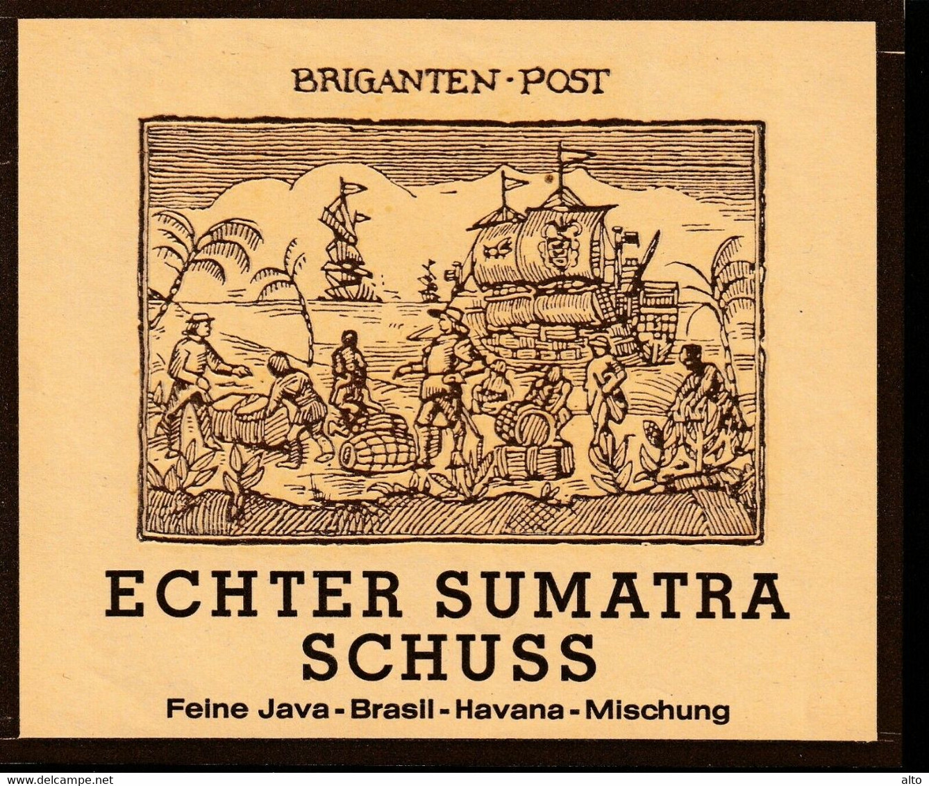 Cigar Label, Tabak- Zigarrendosen Etikett, Lytho, BRIGANTEN POST - Labels