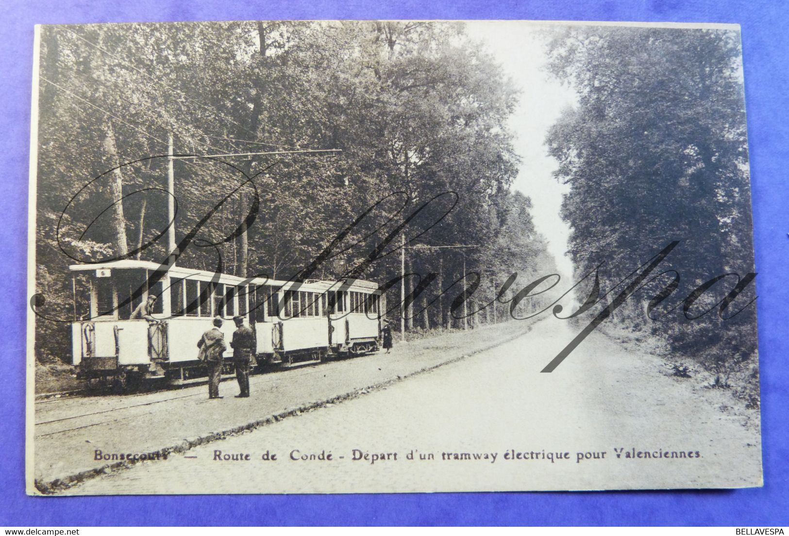 Bonsecours Route De Condé. Tramway Electrique Pour Valencienne. 1924 - Péruwelz