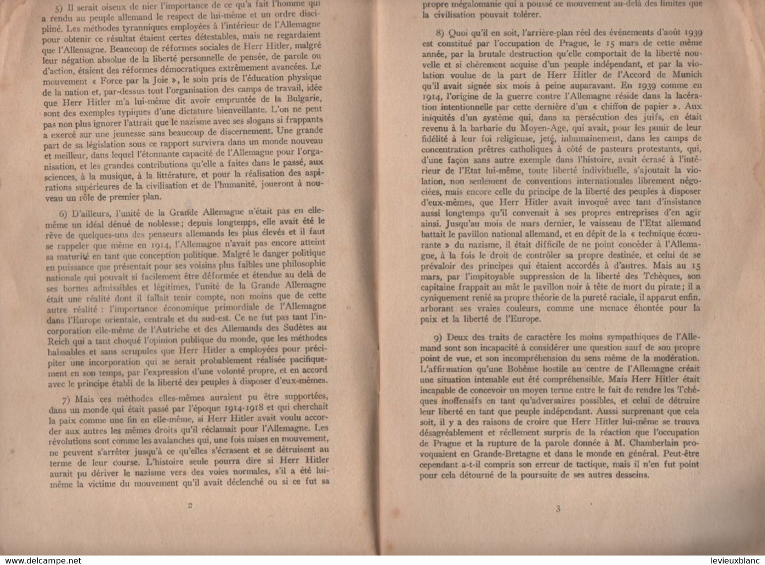 Livre Blanc Anglais/Rapport Définitif De Sir Neville HENDERSON/Fin De Sa Mission à BERLIN/Hachette/1939    OL130 - 1939-45