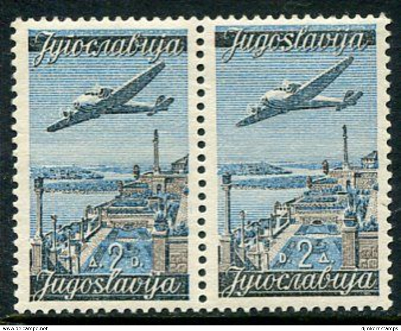 YUGOSLAVIA 1947 Air 2d Transposed Inscription MNH / **  Michel 517II/I Cat. €100 - Nuovi