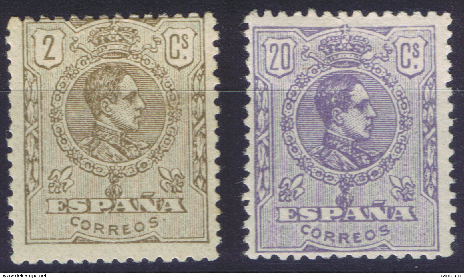 ESPAÑA * 289/90 Medallón Alfonso XIII. Serie Centrado Normal. - Nuevos