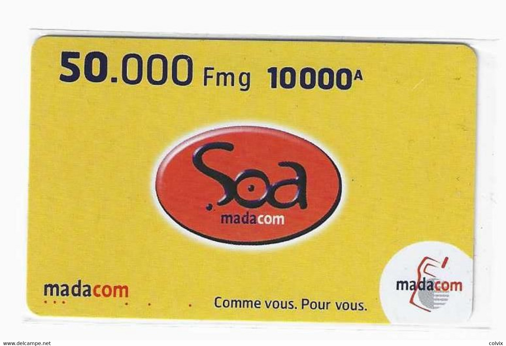 MADAGASCAR RECHARGE MADACOM SOA 50 000 FMG - Madagaskar