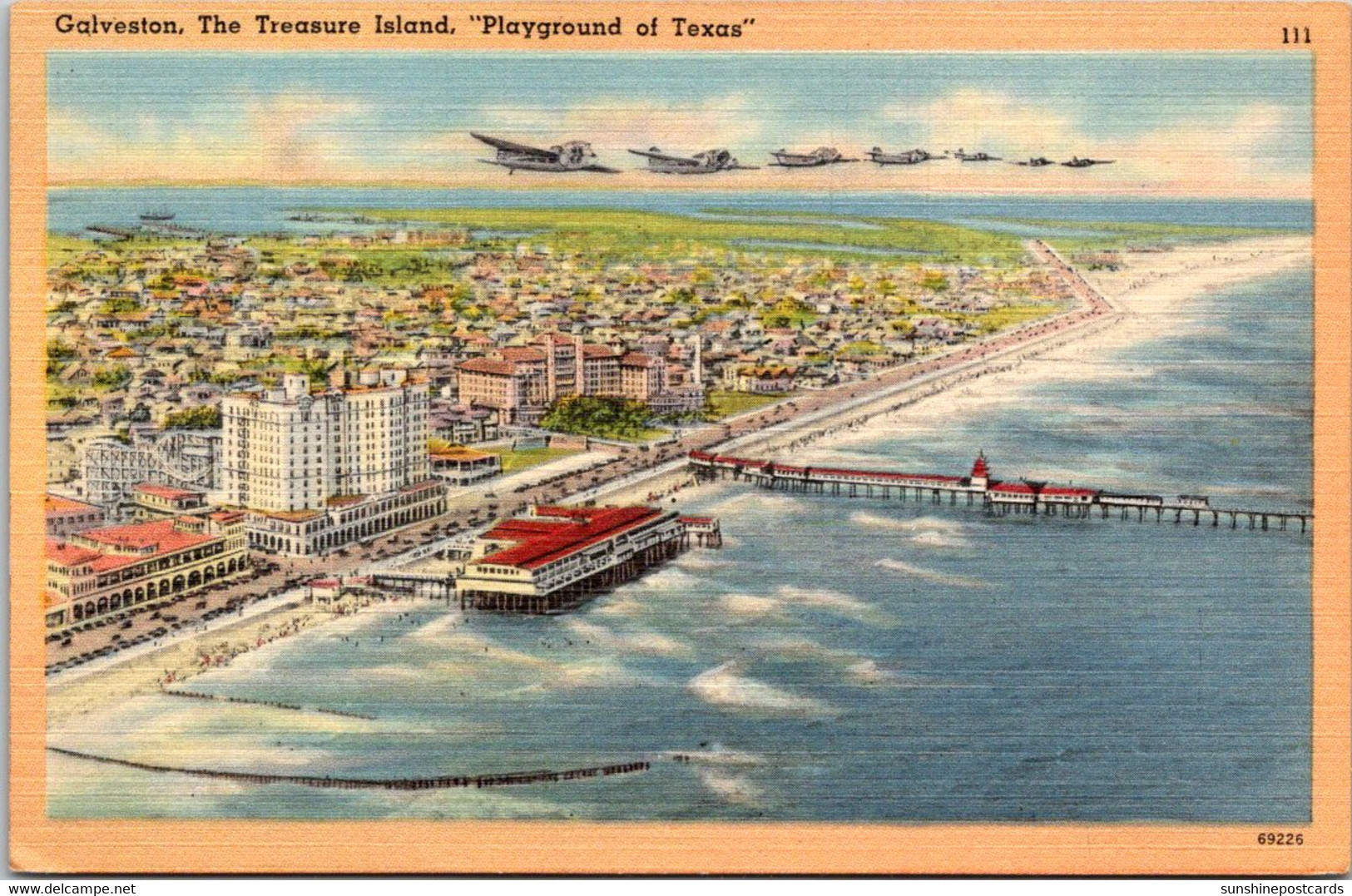 Texas Galveston Aerial View Of The Treasure Island - Galveston