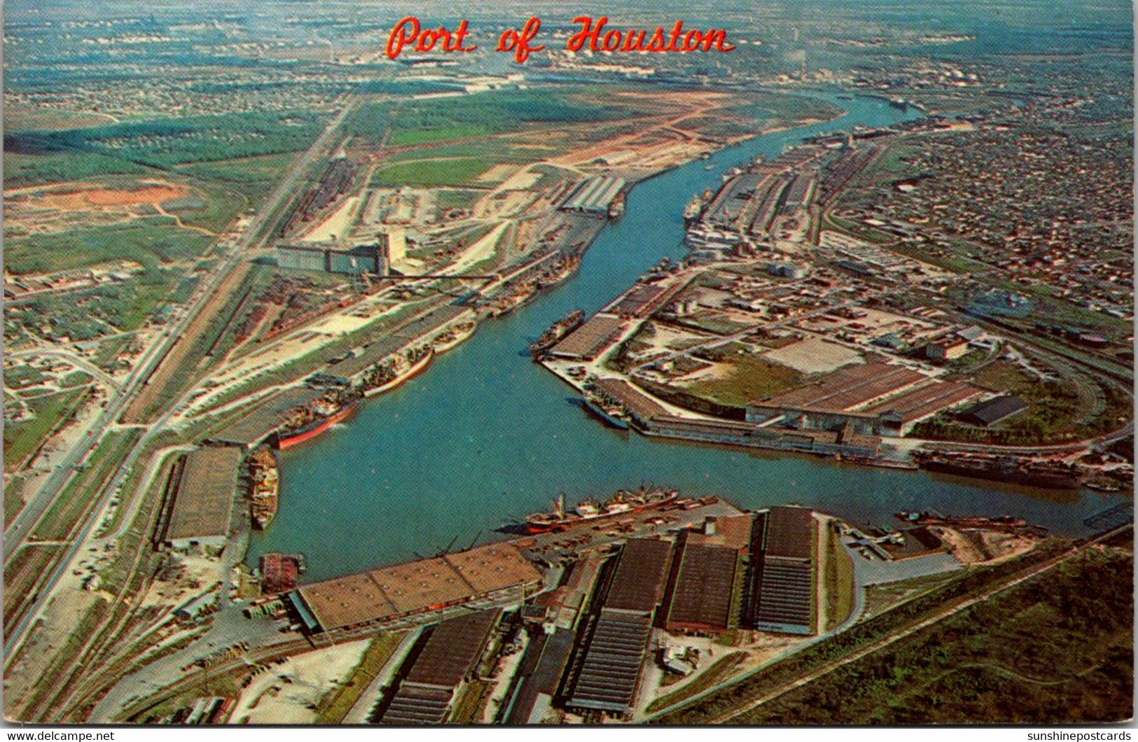 Texas Houston Aerial View Of The Port - Houston