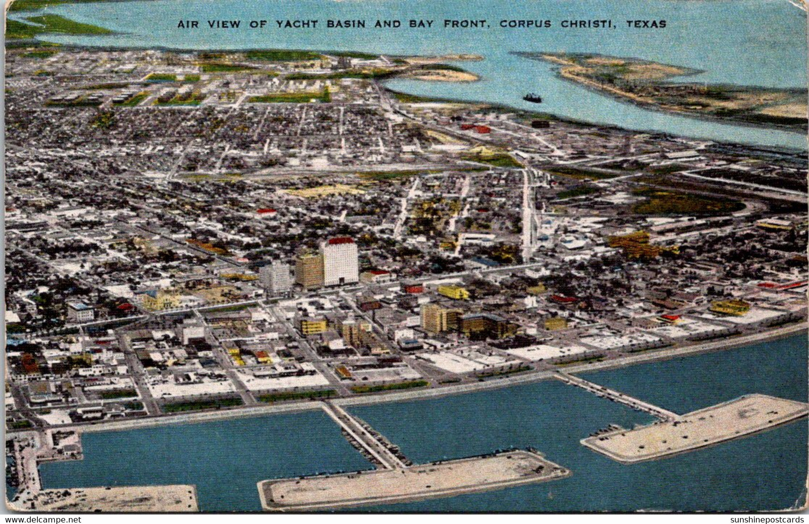 Texas Corpus Christi Aerial View Of Yacht Basin And Bay Front - Corpus Christi