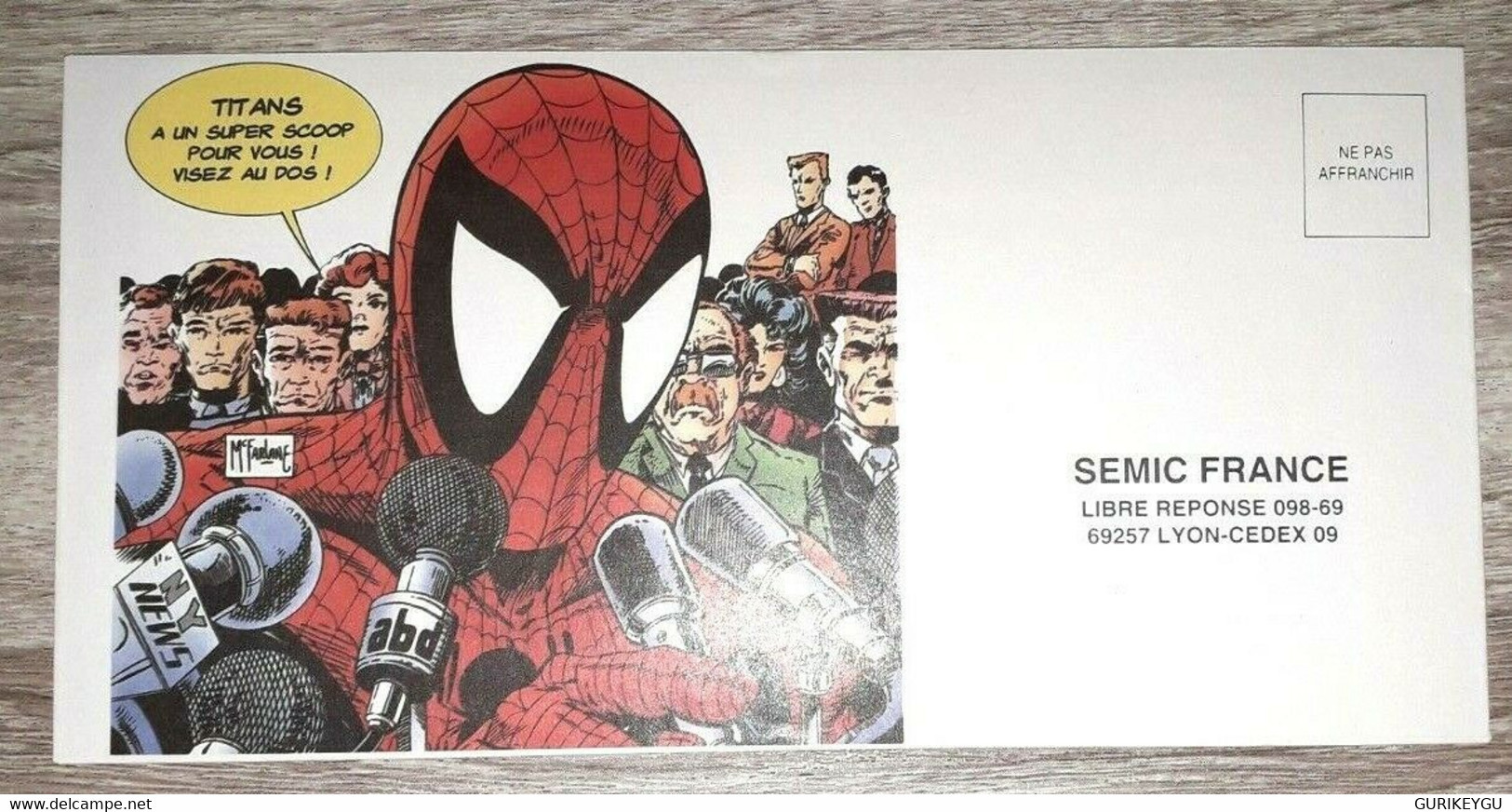 Enveloppe TITANS  Semic France Lyon STRANGE MARVEL Crazy Gang 1994 Spider Man TB - Strange