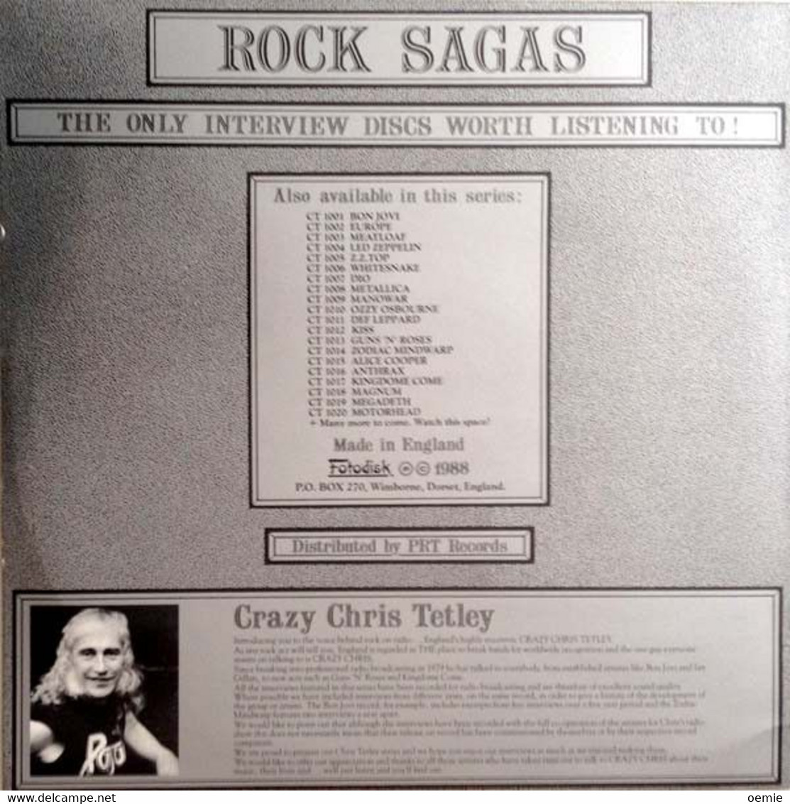 KINDDOM  COME  / ROCK DAGAS  / CRAZY CHRIS TETLEY  / THE ONLY INTERVIEM   PICTURE DISC - Limited Editions