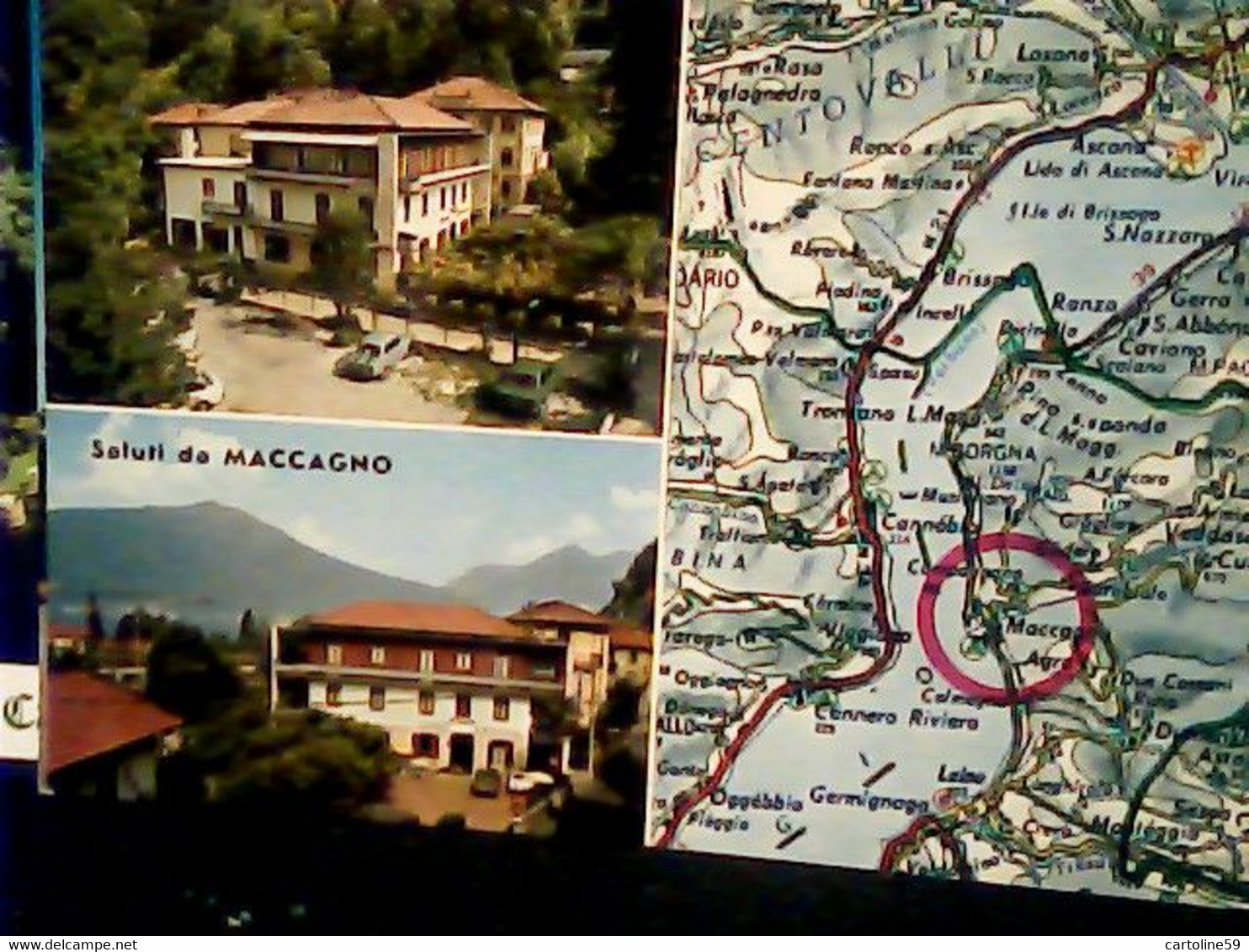 MACCAGNO - VARESE - ALBERGO ITALIA E CARTINA  N1975 IJ937 - Luino