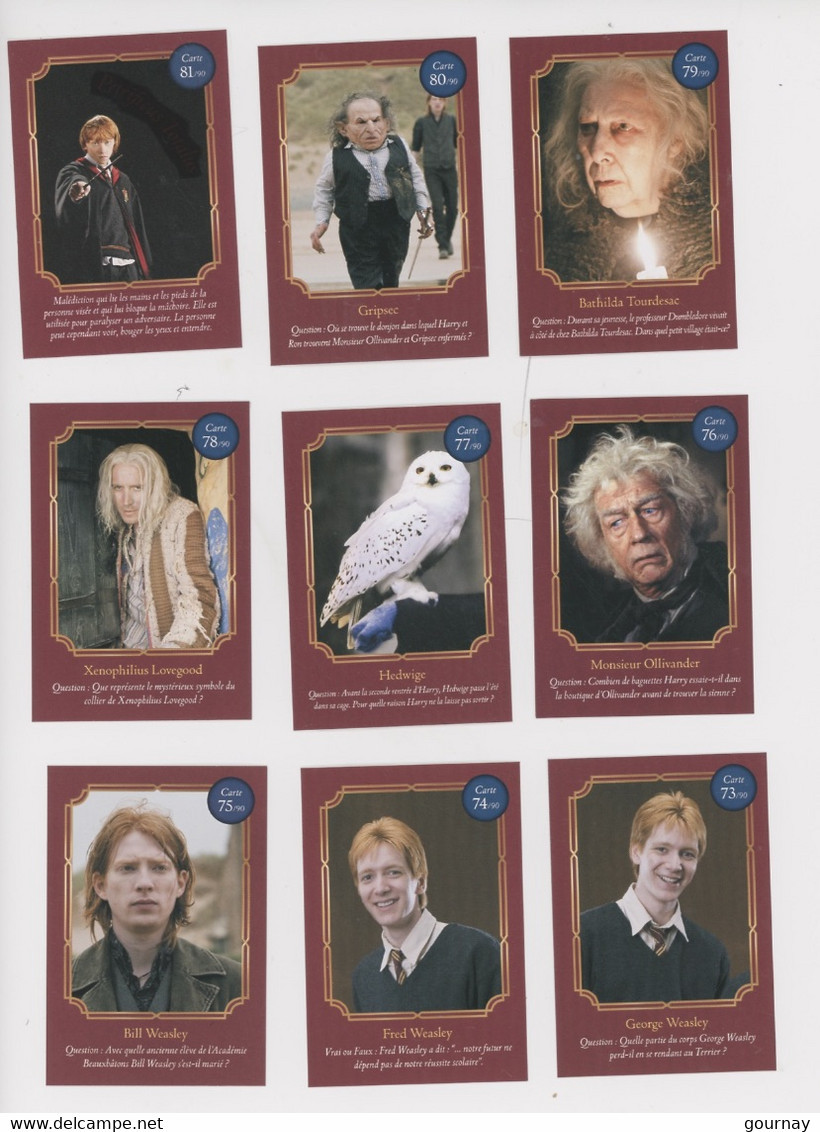 Harry Potter 90 Cartes Dont 4 Réfléchissantes 4 Thermosensibles 4 Holographiques - Jeu Complet AUCHAN Bizarding  World - Harry Potter