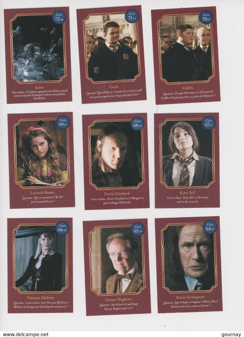 Harry Potter 90 Cartes Dont 4 Réfléchissantes 4 Thermosensibles 4 Holographiques - Jeu Complet AUCHAN Bizarding  World - Harry Potter