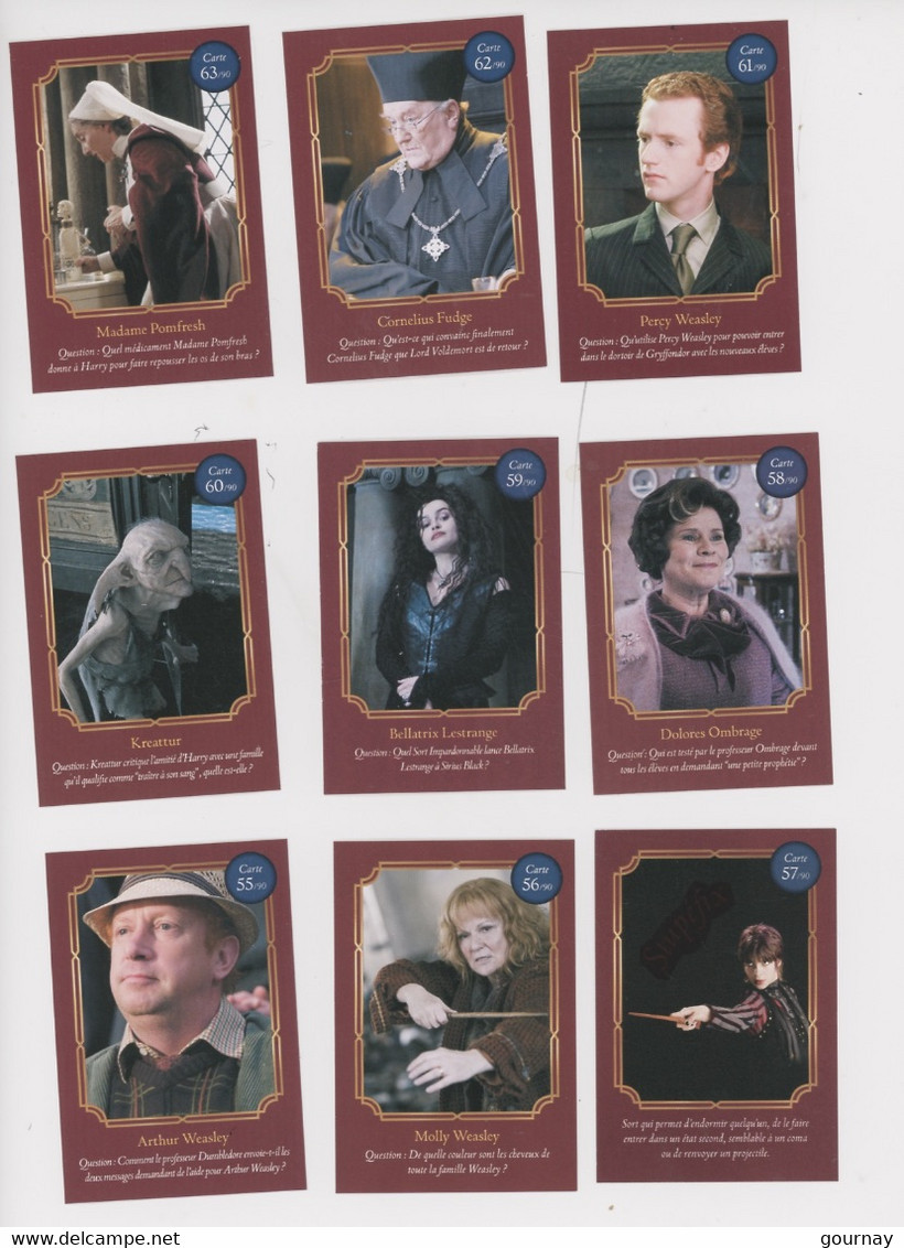 Harry Potter 90 Cartes Dont 4 Réfléchissantes 4 Thermosensibles 4 Holographiques - Jeu Complet AUCHAN Bizarding  World - Harry Potter