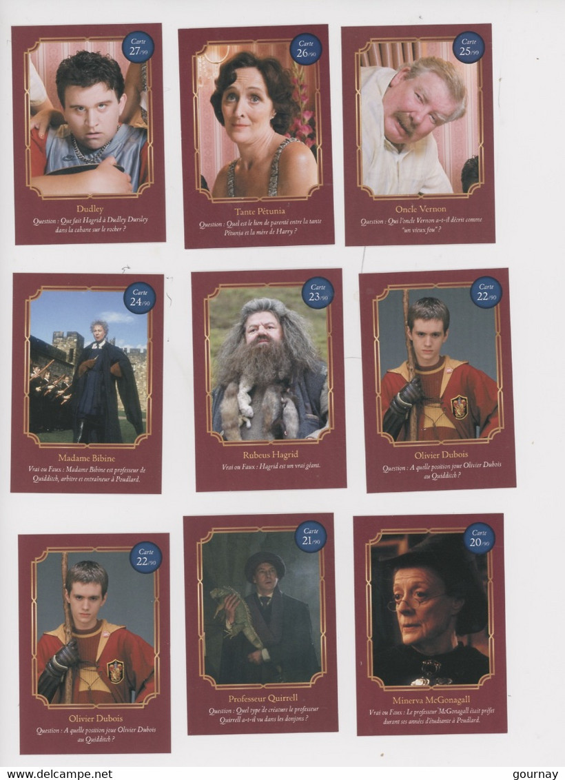 Harry Potter 90 cartes dont 4 réfléchissantes 4 thermosensibles 4 holographiques - Jeu complet AUCHAN Bizarding  world