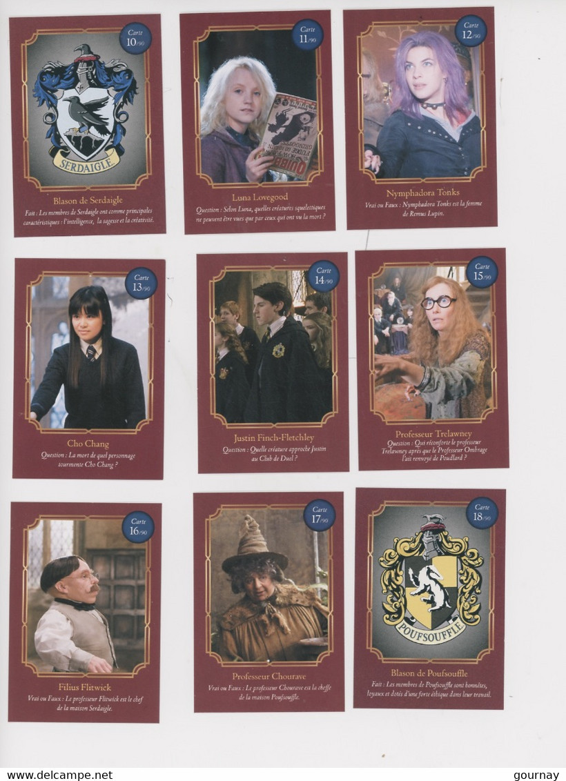 Harry Potter 90 cartes dont 4 réfléchissantes 4 thermosensibles 4 holographiques - Jeu complet AUCHAN Bizarding  world