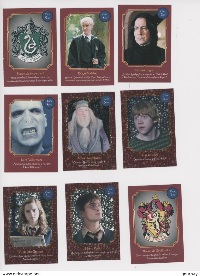 Harry Potter 90 cartes dont 4 réfléchissantes 4 thermosensibles 4 holographiques - Jeu complet AUCHAN Bizarding  world