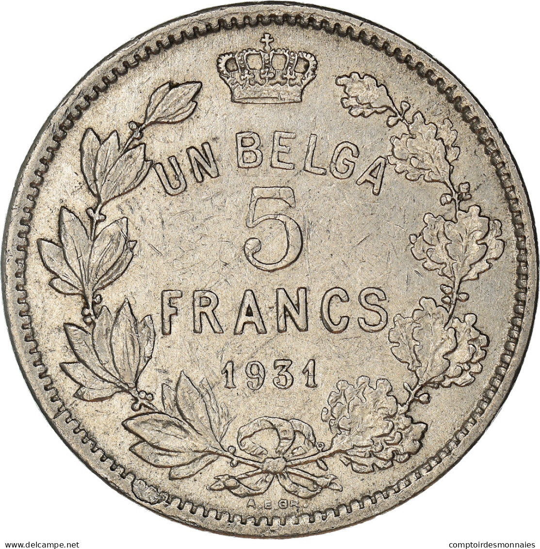 Monnaie, Belgique, 5 Francs, 5 Frank, 1931, TTB, Nickel, KM:97.1 - 5 Frank & 1 Belga