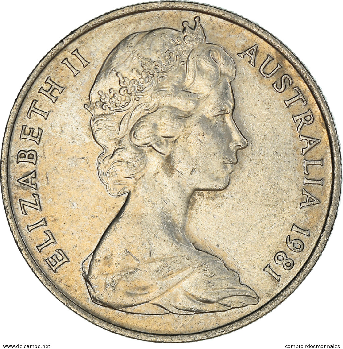 Monnaie, Australie, Elizabeth II, 10 Cents, 1981, Melbourne, TTB+, Cupro-nickel - Victoria