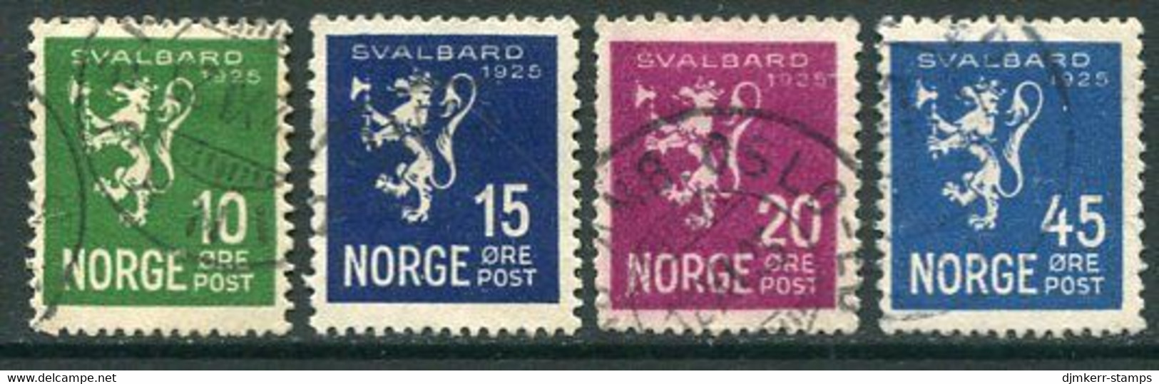 NORWAY 1925 Annexation Of Svalbard Set Of 4,used.  Michel 116-19 - Usados