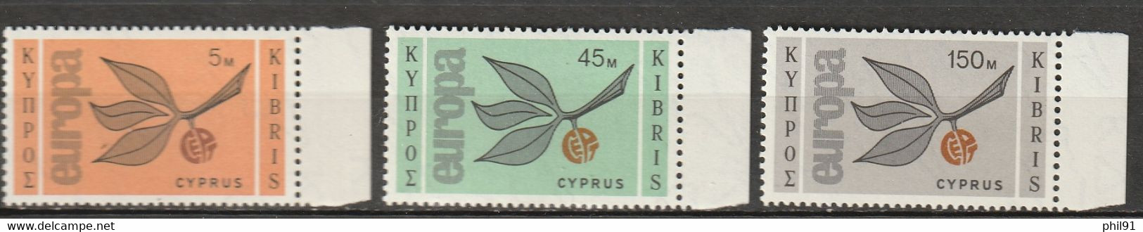 CHYPRE    Europa 1965   N° Y&t  250 à 252  ** - Nuovi