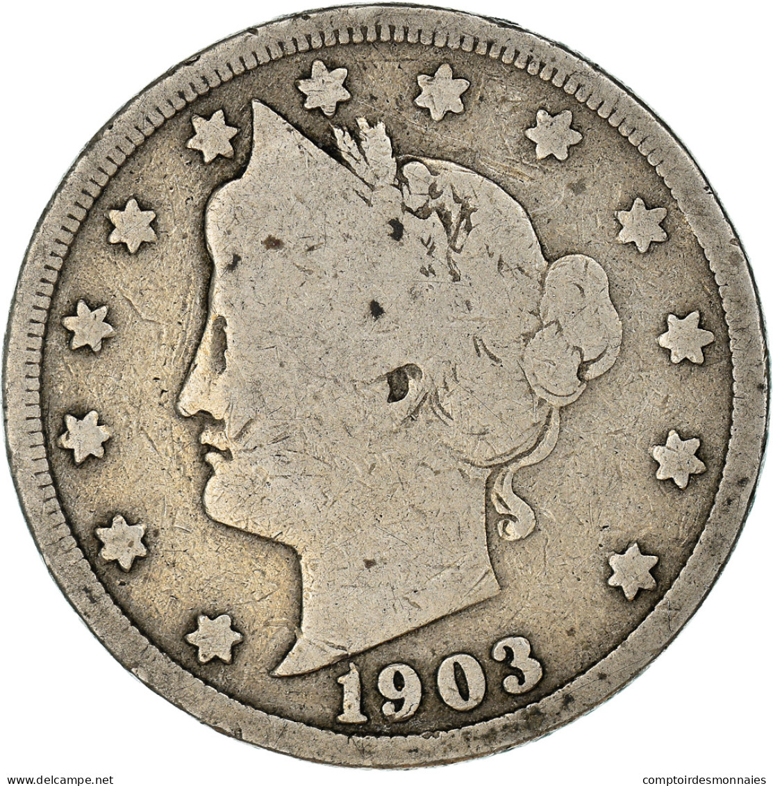 Monnaie, États-Unis, Liberty Nickel, 5 Cents, 1903, Philadelphie, TB - 1883-1913: Liberty (Liberté)