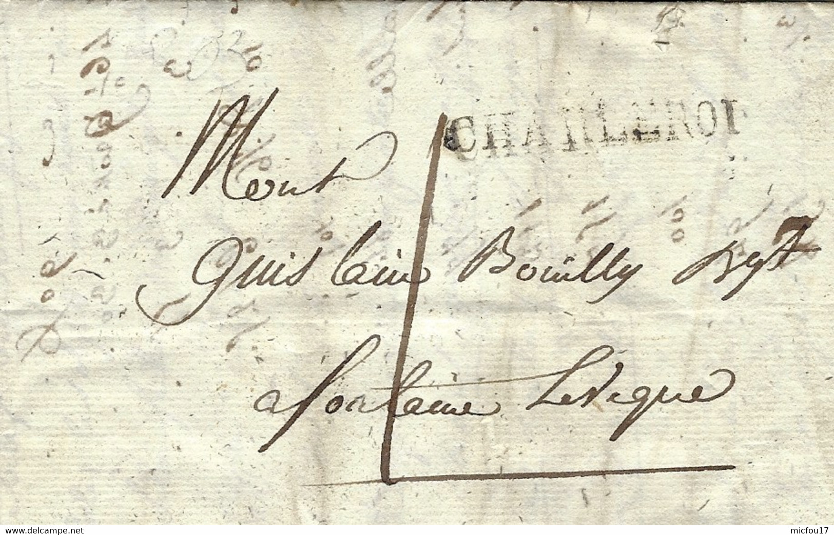 1823- Lettre De CHARLEROI  écrite De Montigny Les Tilleuls  Taxe 1 Pour Fontaine Lévêque - 1815-1830 (Periodo Holandes)