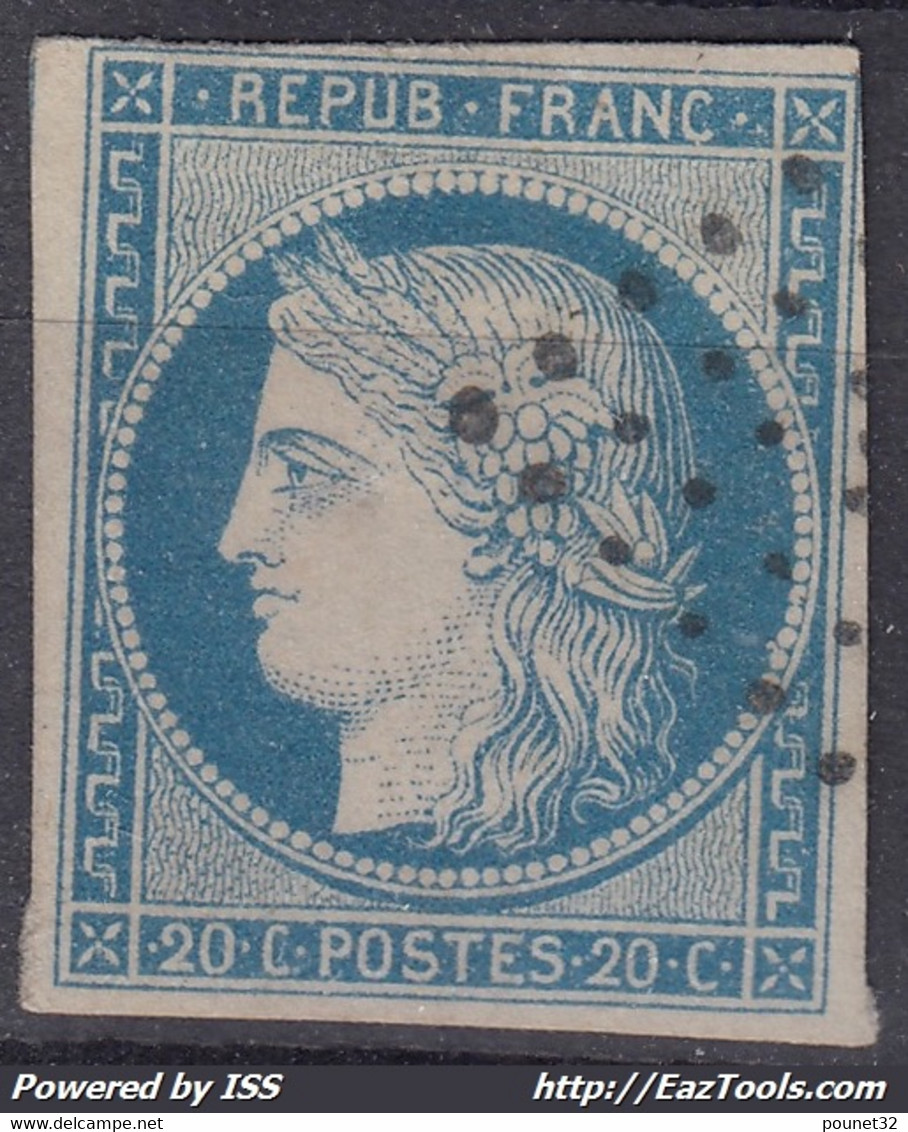 COLONIES GENERALES : CERES 20c BLEU N° 12 OBLITERATION LEGERE - COTE 155 € - Cérès