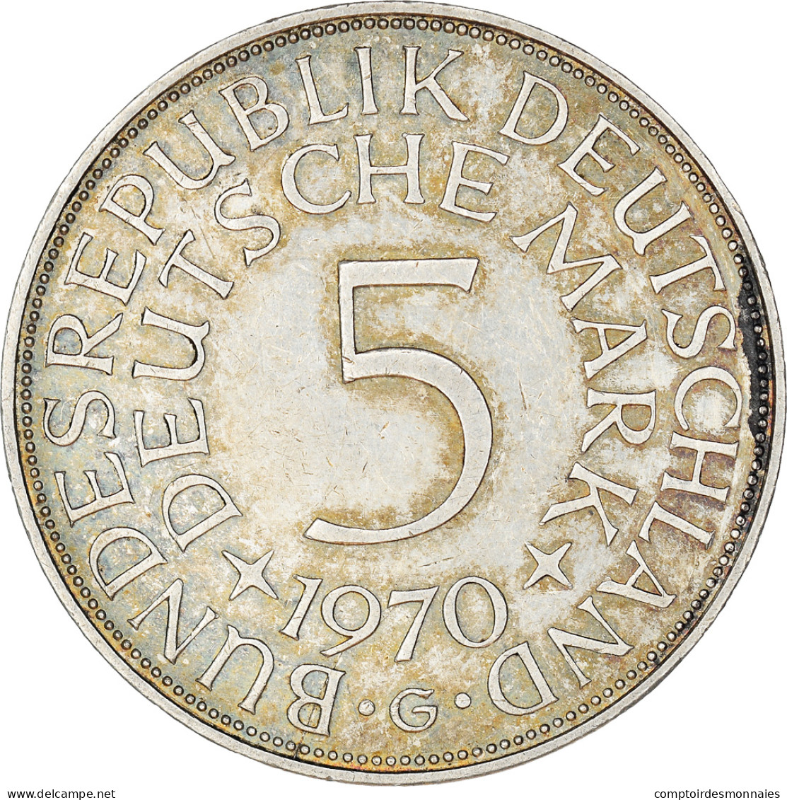 Monnaie, République Fédérale Allemande, 5 Mark, 1970, Karlsruhe, TTB+ - 5 Mark