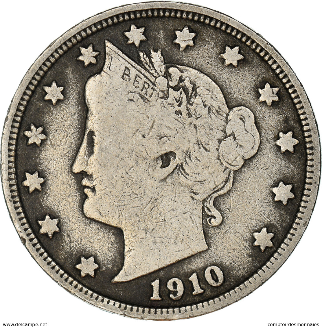 Monnaie, États-Unis, Liberty Nickel, 5 Cents, 1910, Philadelphie, TB+ - 1883-1913: Liberty (Liberté)