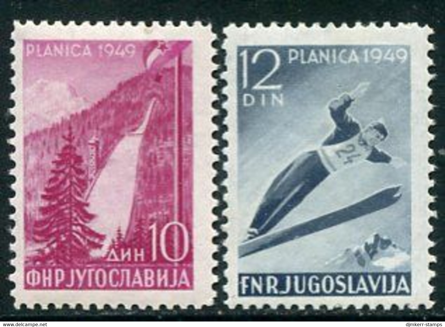 YUGOSLAVIA 1949 Planica Ski Jumps  MNH / **.  Michel 570-71 - Neufs