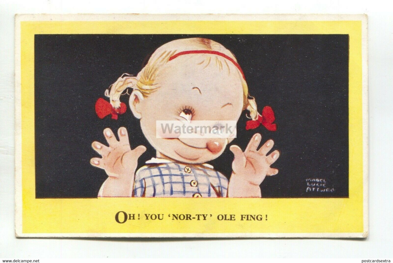 Mabel Lucie Attwell Postcard No. 2922 - Oh! You "nor-ty" Ole Fing! - C1930's - Attwell, M. L.
