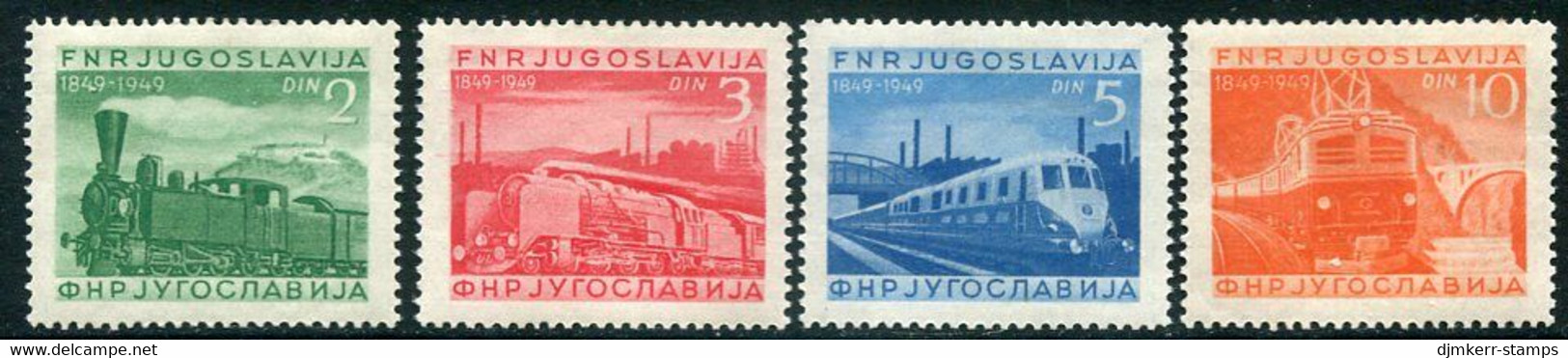 YUGOSLAVIA 1949  Railway Centenary MNH / **.  Michel 581-83 - Nuovi