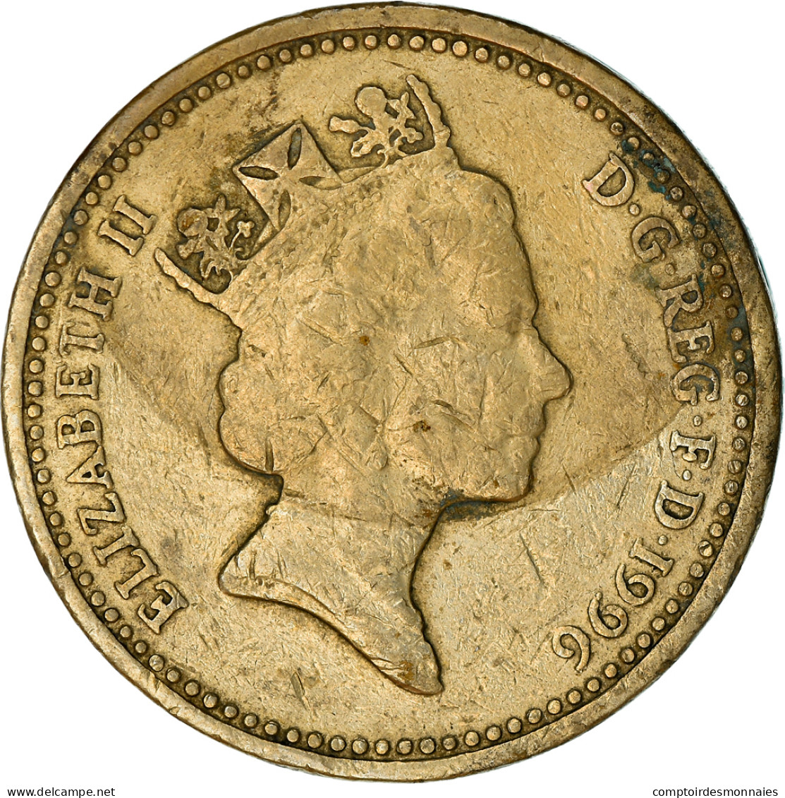 Monnaie, Grande-Bretagne, Elizabeth II, Pound, 1996, B+, Nickel-brass, KM:972 - 1 Pond