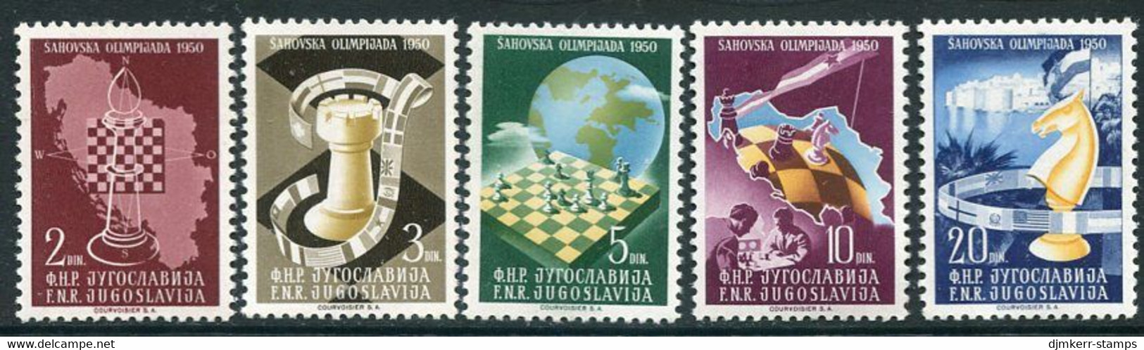 YUGOSLAVIA 1950 Chess Olympiad MNH / **.  Michel 616-20 - Ongebruikt