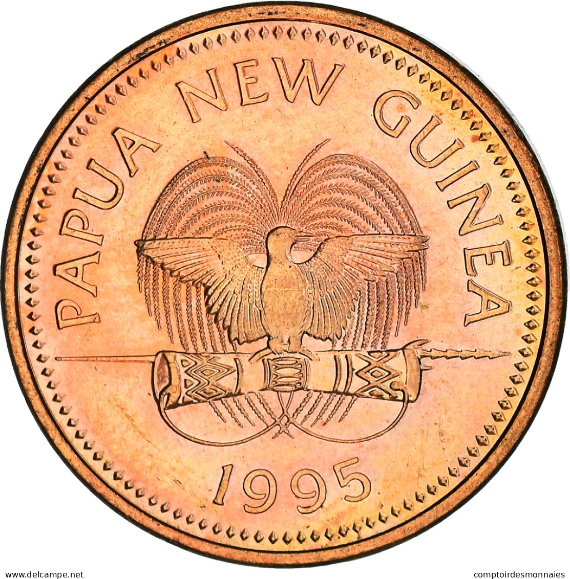 Monnaie, Papua New Guinea, 2 Toea, 1995, Franklin Mint, Proof, SPL, Bronze, KM:2 - Papouasie-Nouvelle-Guinée