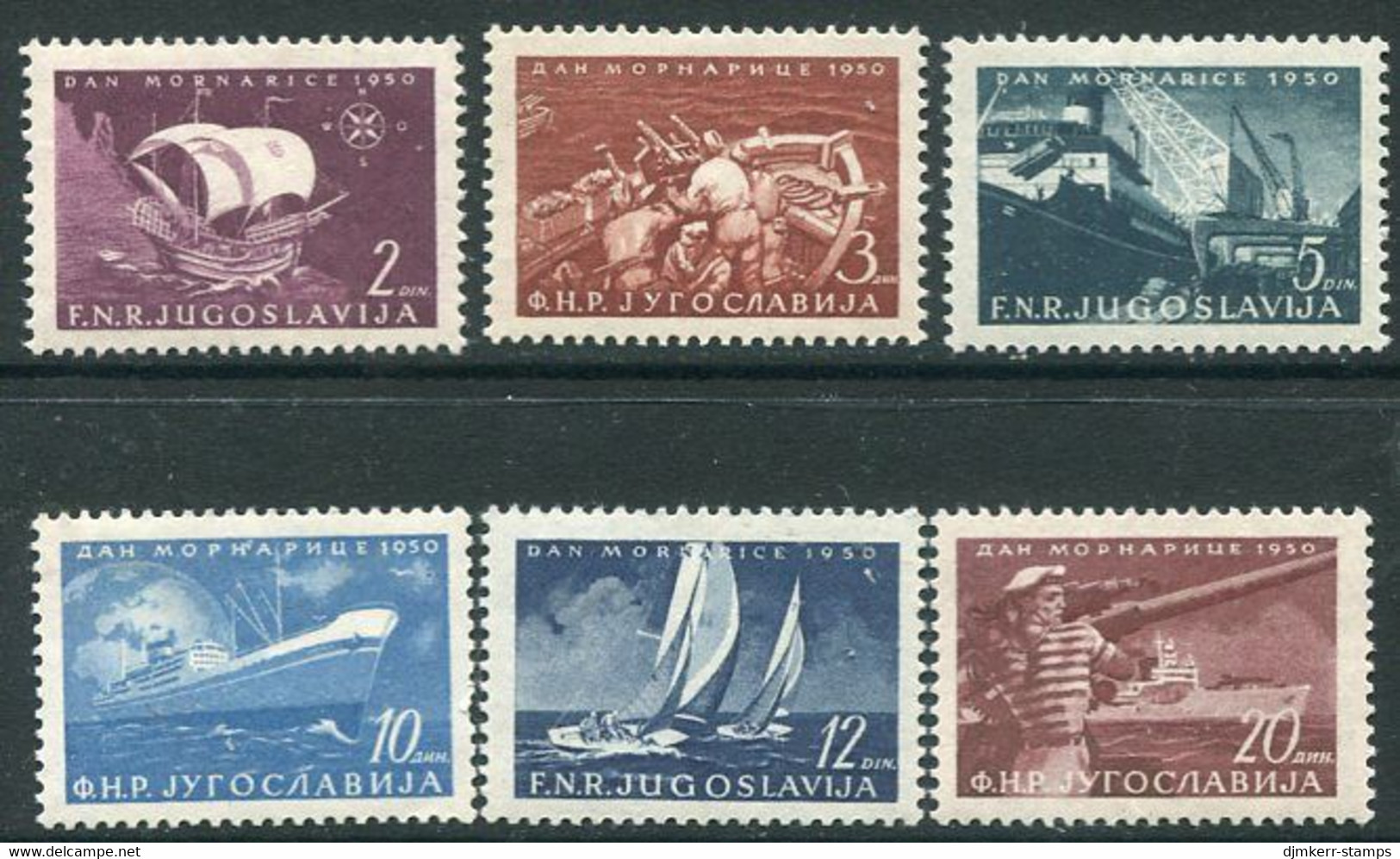 YUGOSLAVIA 1950 Navy Day MNH / **.  Michel 622-27 - Neufs