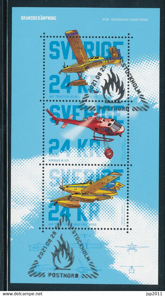 Sweden 2021. Facit # BL53 (3383-3385). Fire Fightning SS. MNH (**) With First Day Cancellation. Special Edition - Ongebruikt