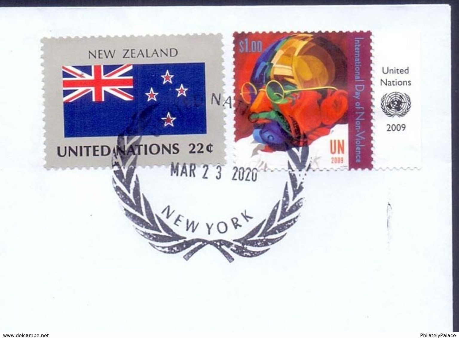 2020 – Coronavirus Mahatma Gandhi 150th Anniv. UN Lufthansa Flight Cover (Covid Slogan Postmark) Pandemic   (**) - Covers & Documents