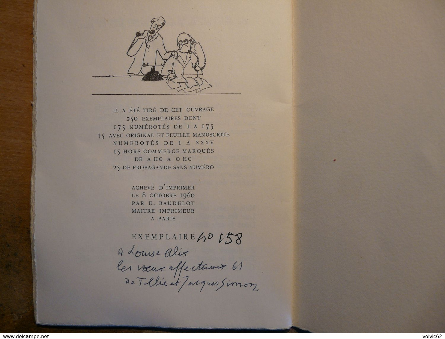 Nouveaux Poèmes Jacques Simon Textes Et Dessins 1960 Exemplaire 158 - French Authors