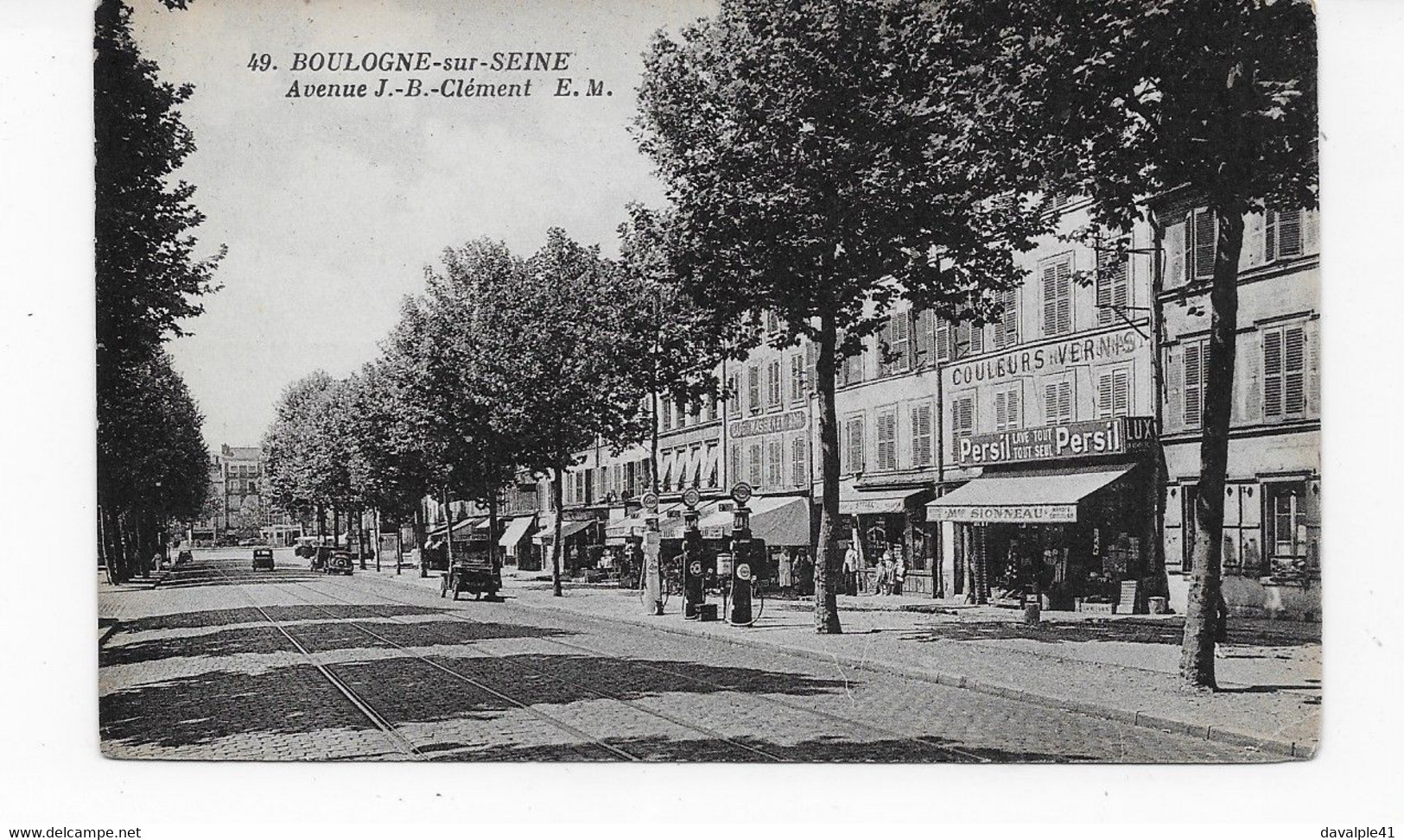 92    BOULOGNE  SUR SEINE   AVENUE  CLEMENT   BON ETAT   POMPES A ESSENCE   2 SCANS - Boulogne Billancourt