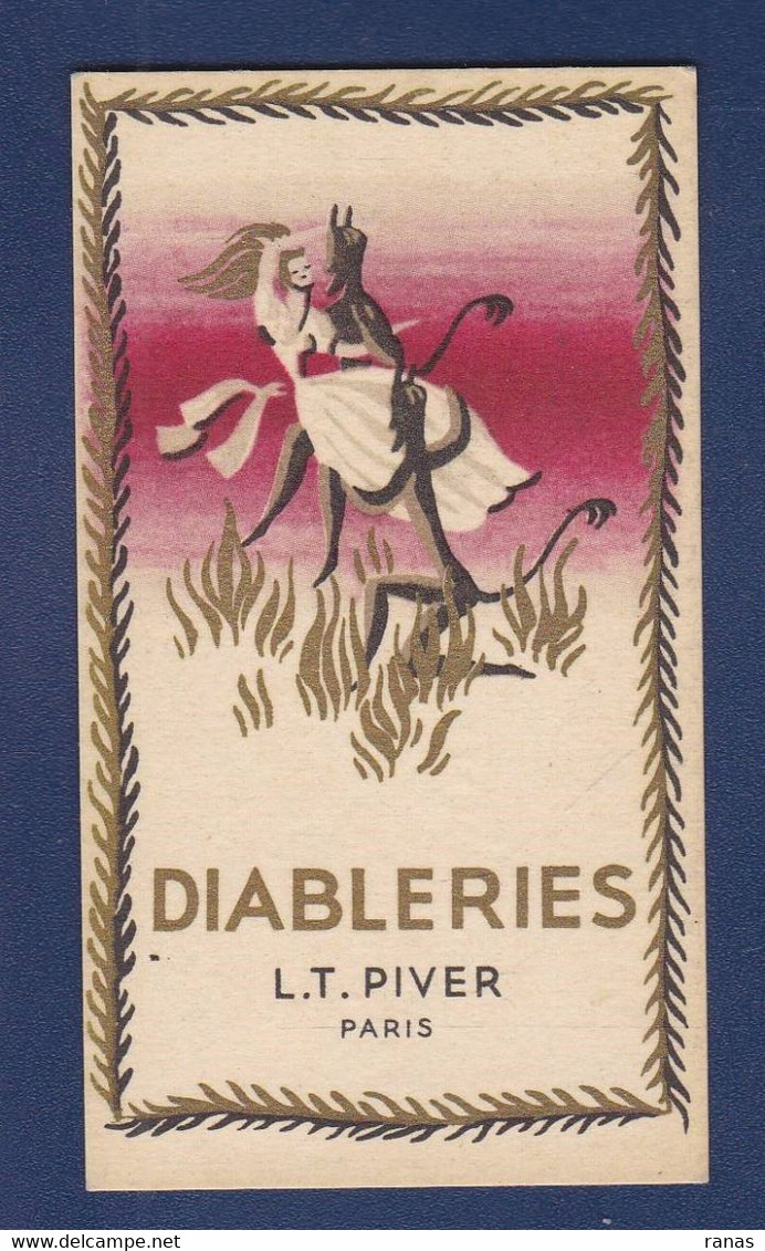 Parfum Publicité Carte Parfumée Diableries Piver Diable METZ - Vintage (until 1960)
