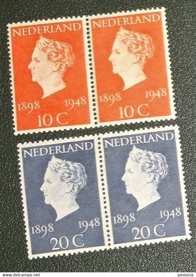 Nederland - NVPH - 504 T/m 505 - 1948 - 50 Jaar Regeringsjubileum - Wilhelmina - Paar - Usati