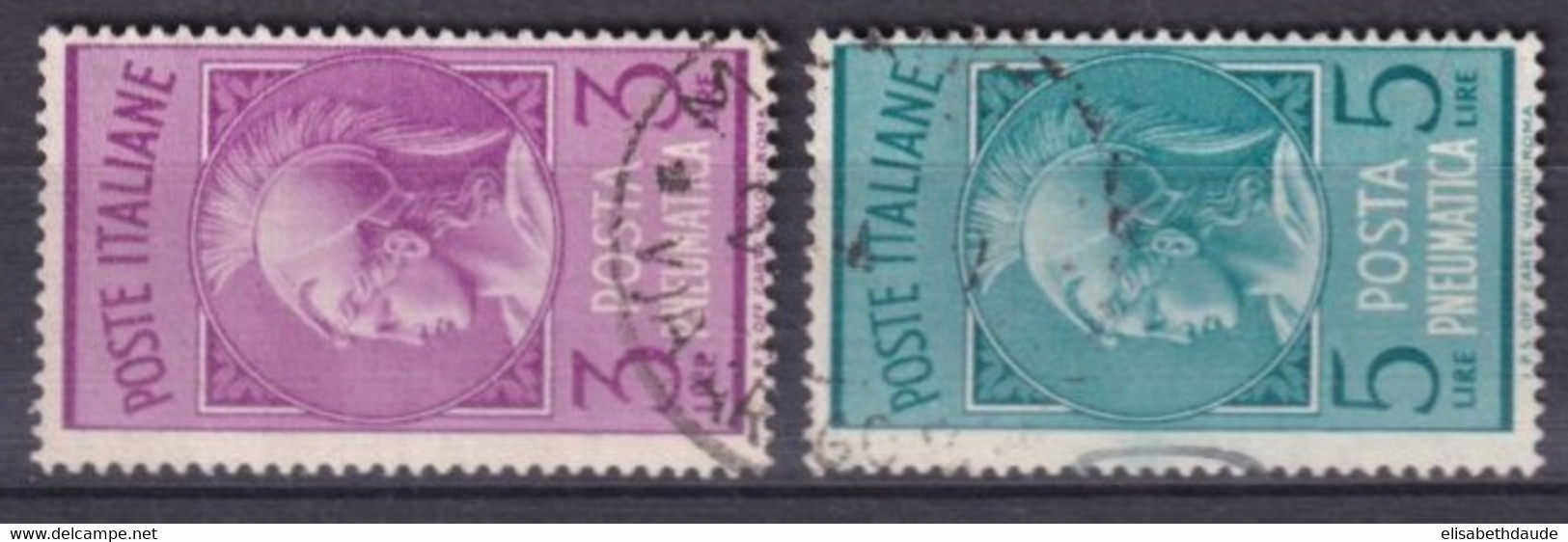 ITALIE - PNEUMATIQUE YVERT N° 18/19 OBLITERES - COTE = 13.2 EUR - Express-post/pneumatisch