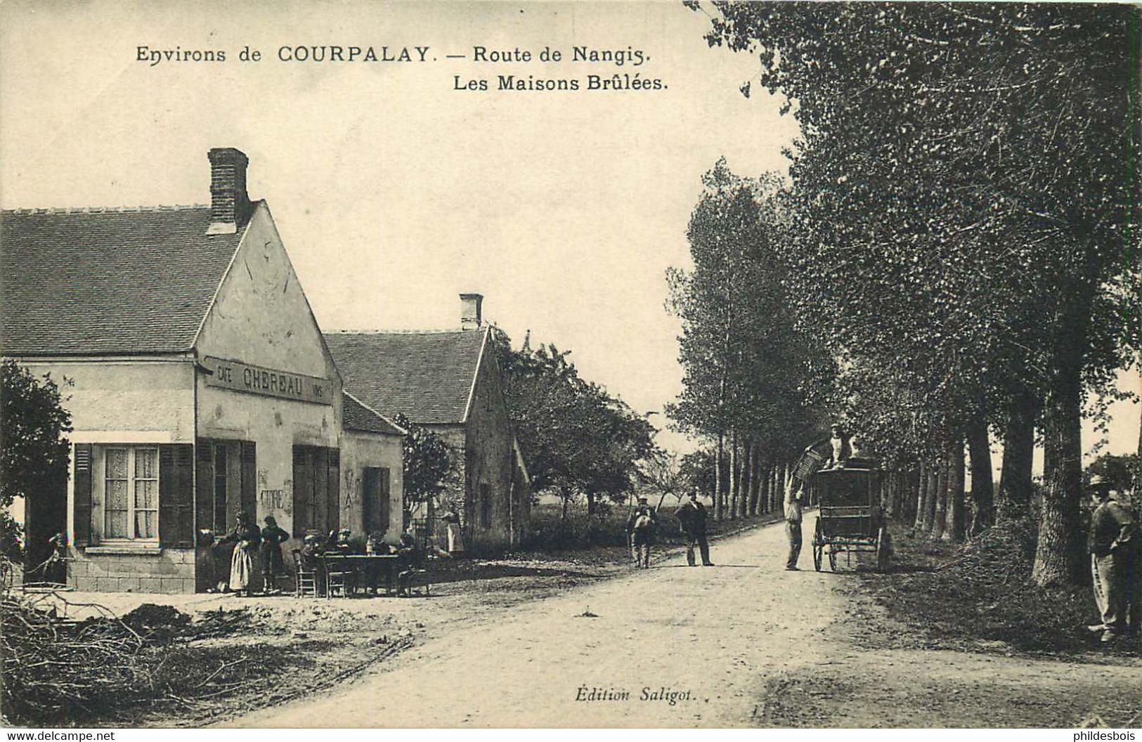 SEINE ET MARNE  Environs De COURPALAY Route De NANGIS  Les Maisons Brulées - Nangis