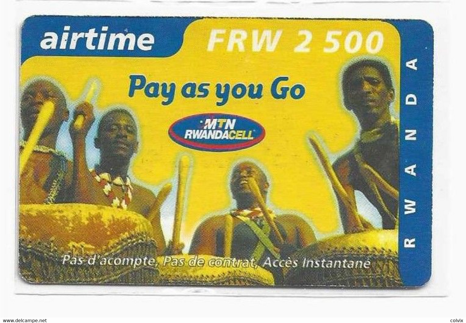 RWANDA Recharge AIRTIME MTN 2500 FRW Date 12/02 - Ruanda