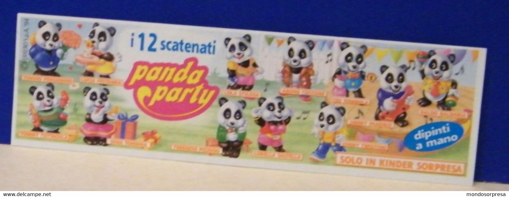 (AB68) CARTINA (VARIANTE C - SCRITTA GRASSETTO AZZURRA)  KINDER FERRERO ITALIA - I 12 SCATENATI PANDA PARTY - Istruzioni